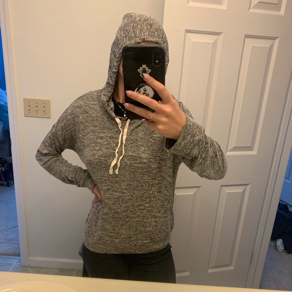 Heather grey light weight hoodie
